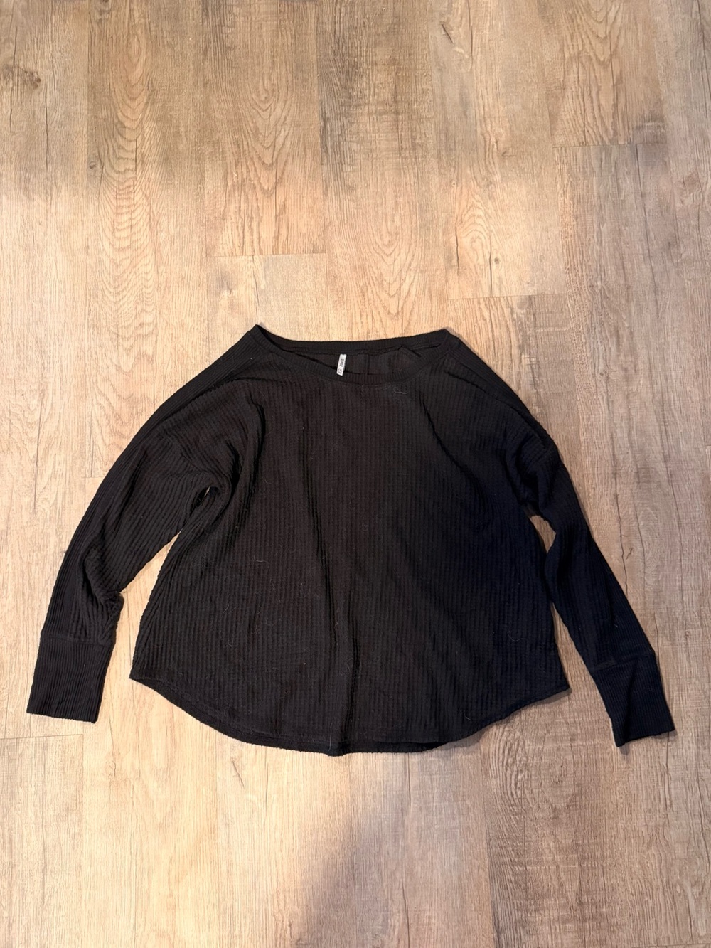 Mudd Black Ribbed Long Sleeve Top